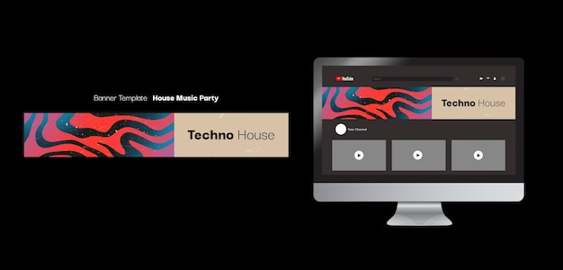 Free PSD house music party template design