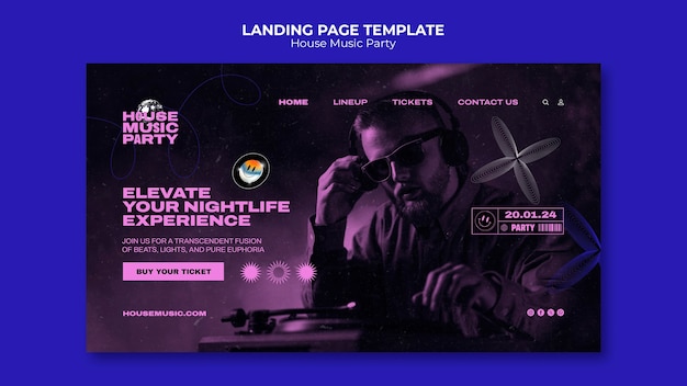 Free PSD house music party template design