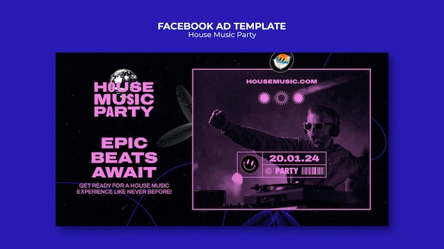 Free PSD house music party template design