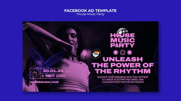 Free PSD house music party template design