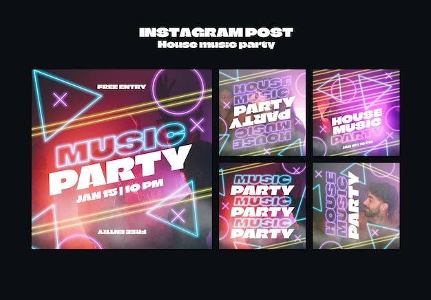 Free PSD house music party template design