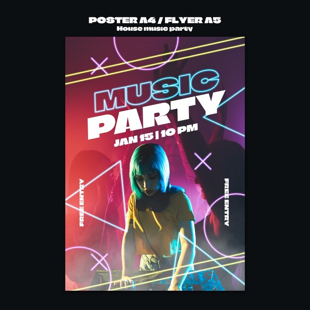 House music party template design