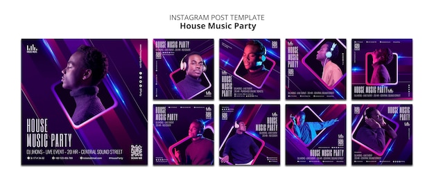 Free PSD house music party template design