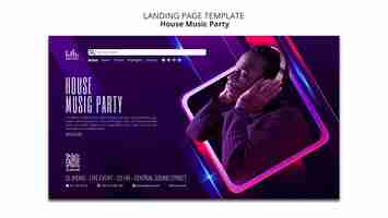 Free PSD house music party template design