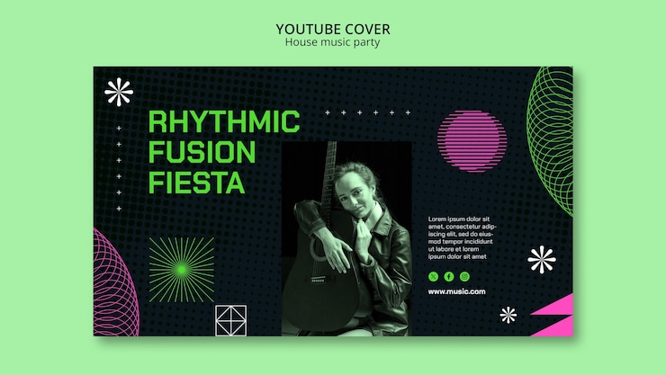 Free PSD house music party  youtube cover template