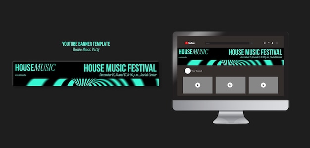 Free PSD house music party