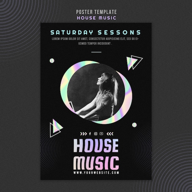House music poster template