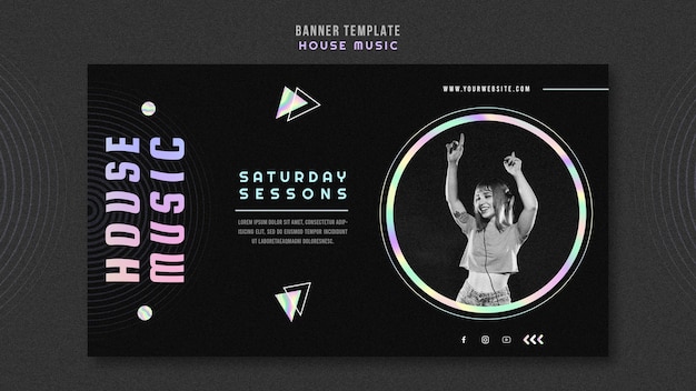 Free PSD house music template banner