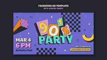 Free PSD house party  facebook template