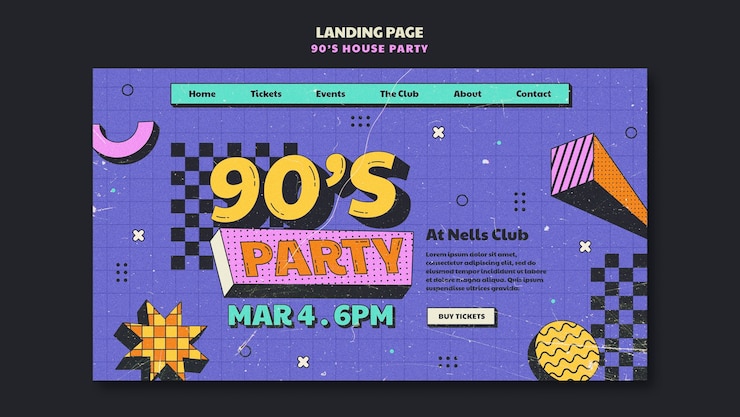 मुफ़्त PSD house party  landing page template