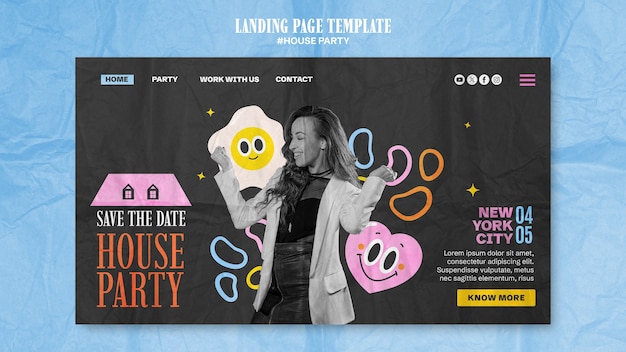 House party landing page template