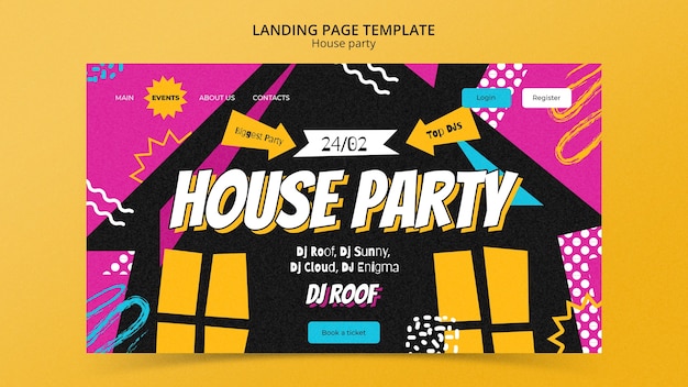 House party landing page template