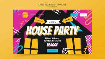 Free PSD house party landing page template