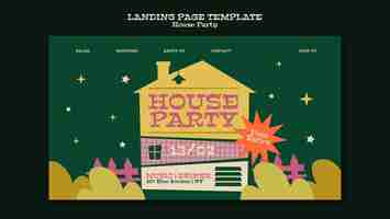 Free PSD house party landing page template