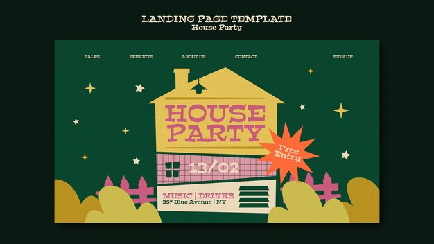 House party landing page template
