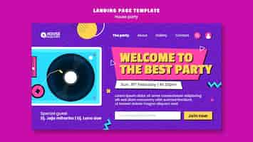 Free PSD house party landing page template