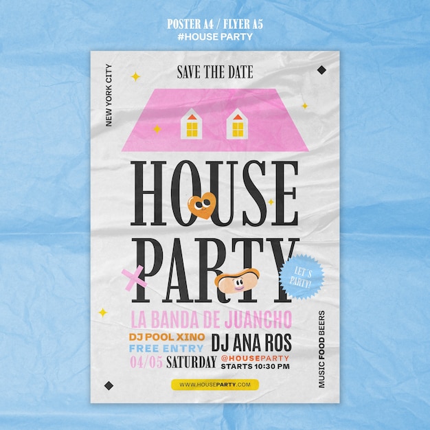 House party poster template