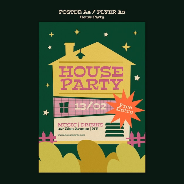 House party poster template