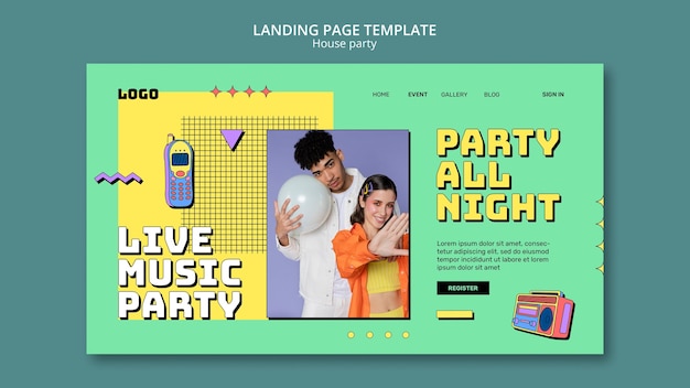 Free PSD house party template design