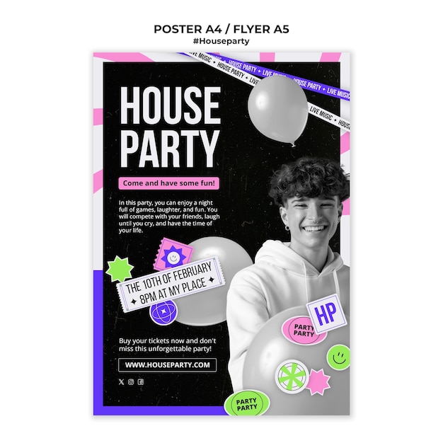 Free PSD house party template design