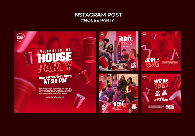 Free PSD house party template design