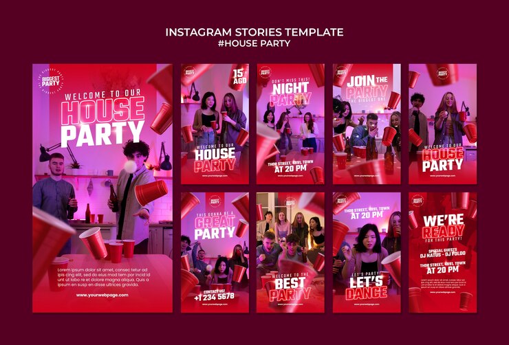 Free PSD house party template design