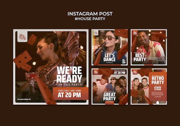 Free PSD house party template design