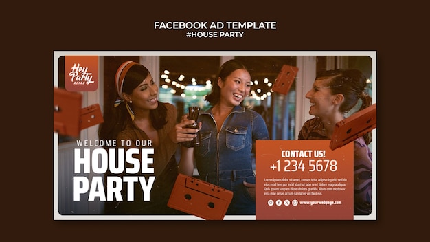 Free PSD house party template design