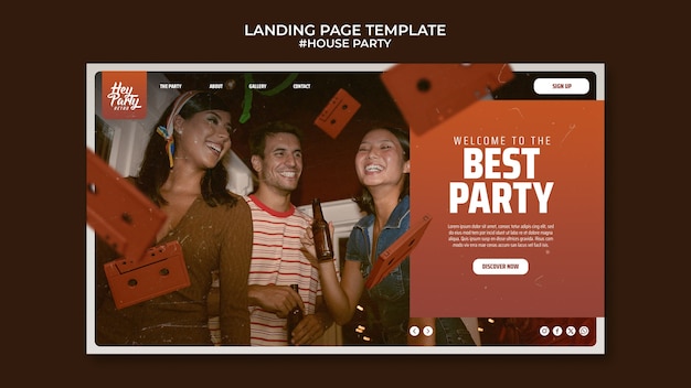 Free PSD house party template design