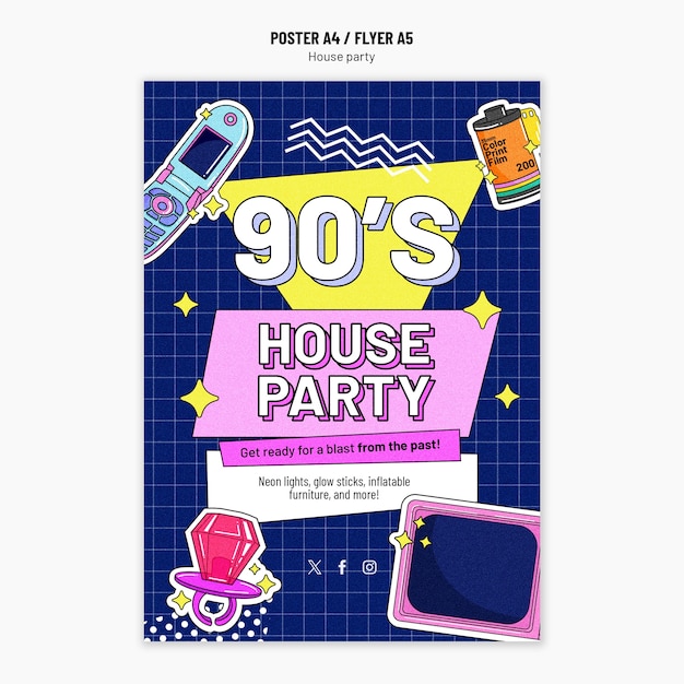 Free PSD house party template design