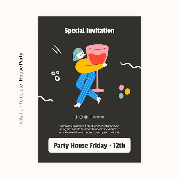 Free PSD house party template design