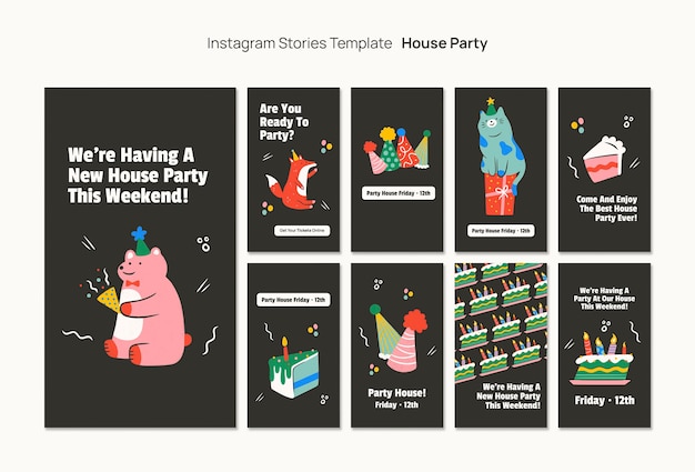 Free PSD house party template design