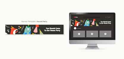 Free PSD house party template design