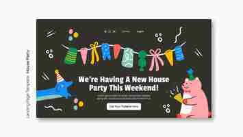 Free PSD house party template design