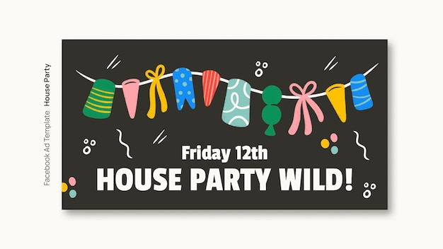 Free PSD house party template design