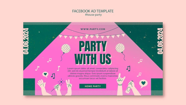 無料PSD ハウスパーティーのテンプレートデザイン