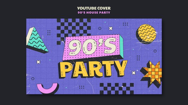 Шаблон обложки YouTube для домашней вечеринки