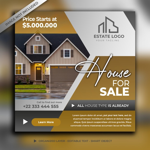 Looking for a Stunning House for Sale Social Media Post Template?