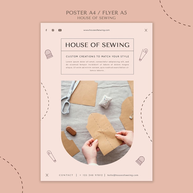 House of sewing poster template