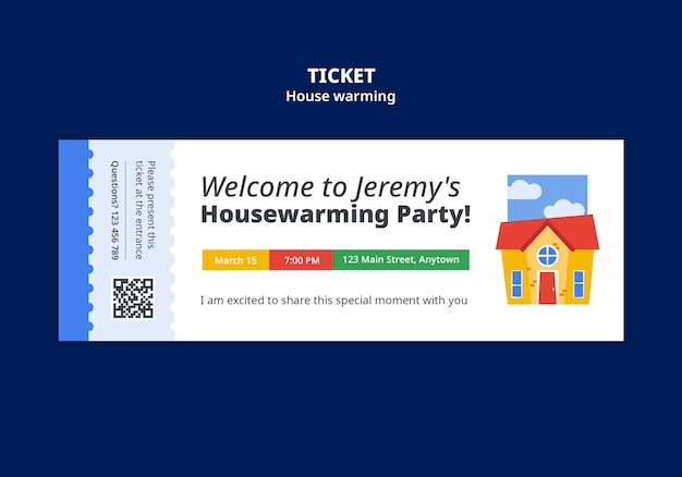 Free PSD house warming party template