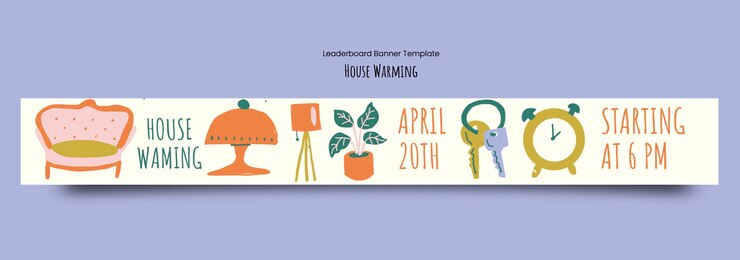 Free PSD house warming party template