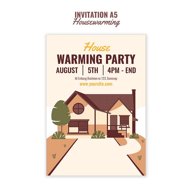 Free PSD house warming template design