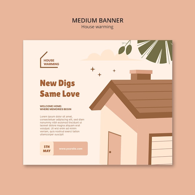 Free PSD house warming template design