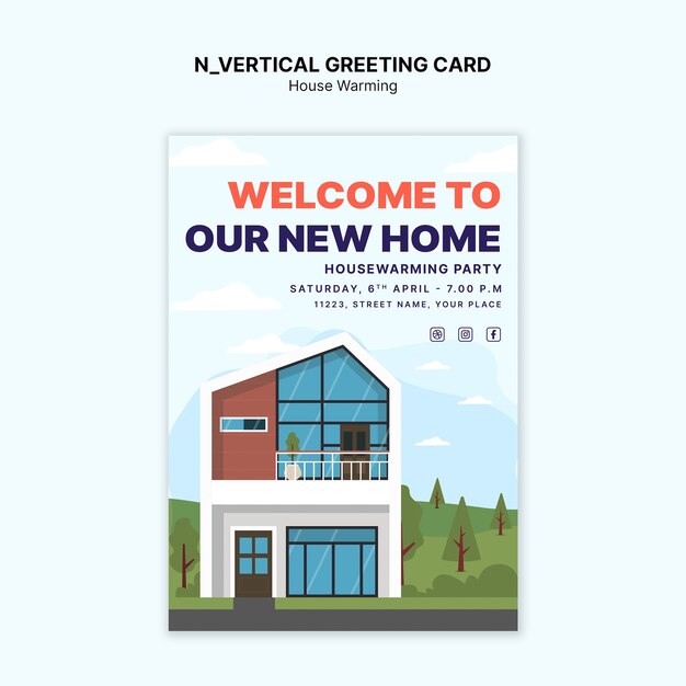 House warming template design