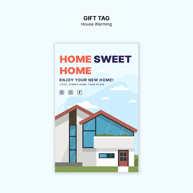 House warming template design