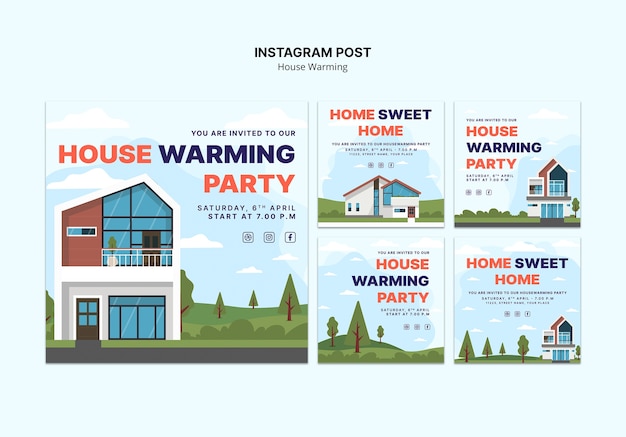 House warming template design