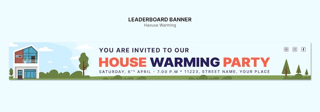 Free PSD house warming template design