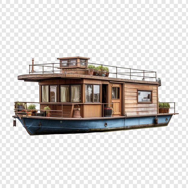 Free PSD houseboat house isolated on transparent background