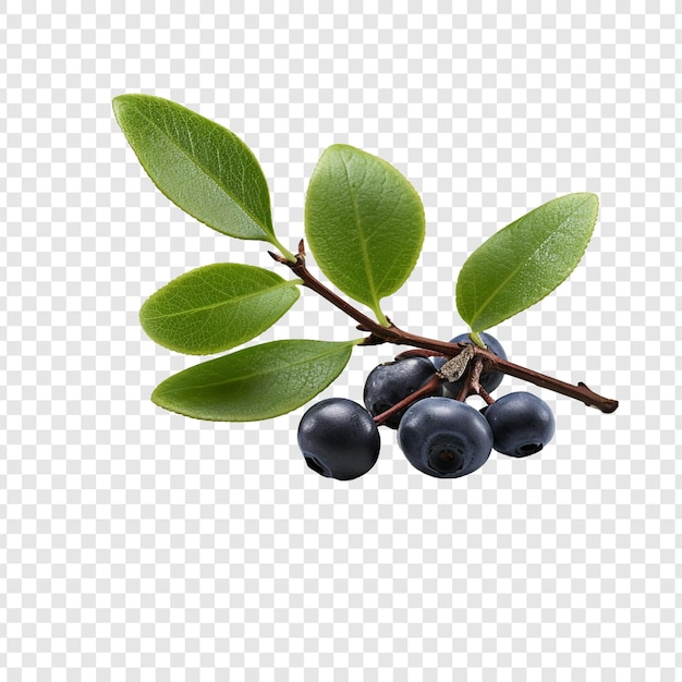 Free PSD huckleberry isolated fruits on transparent background