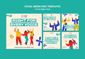 Free PSD human rights day celebration  instagram posts